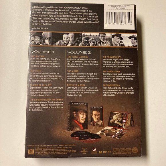 John Wayne Film Collection: DVD, Box Set - VOLUMES 1 & 2 - NEW SEALED NIB - Picture 2 of 9